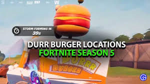 The new fortnite season 5 map has been revealed by epic games, alongside a host of new pois (points of interest). Fortnite Durr Burger Restaurant Food Truck Location Season 5