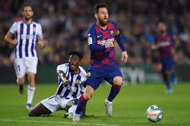 With a victory over real valladolid on monday, they will move within a point of la liga leaders atletico madrid on the. Barcelona Vs Valladolid La Liga Final Score 5 1 Lionel Messi Activates Goat Mode As Barca Dominate At Camp Nou Barca Blaugranes