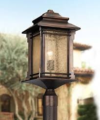 The first improvised lamps were invented by the ancient greeks and romans. Hickory Point Rustic Outdoor Post Light Walnut Bronze Vintage 21 1 2 Frosted Cream Glass Lantern For Exterior Garden Yard Franklin Iron Works Farmhouse Goals