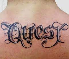 People can use this kind of tattoo to write their names or a word that especially symbolises their character. 66 Cool Lettering Tattoos For Back