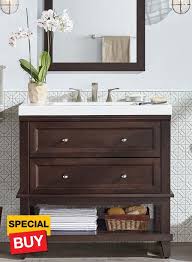H bathroom vanity in grey with single basin top in white ceramic and mirror. 36 Inch Teasian Chocolate Vanity Wood Bathroom Vanity Vanity 36 Inch Bathroom Vanity
