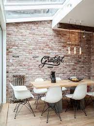 Grateful Metal Wall Art Metal Wall Sign Wall Hanging Etsy Brick Wall Decor Faux Brick Walls Restaurant Interior Design
