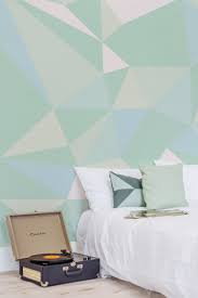 Mint Green Geometric Wallpaper Mural Hovia Uk Geometric Wall Paint Mural Wallpaper Bedroom Wall Paint