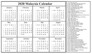 There are many public holidays which are celebrated throughout the year. Free Malaysia 2020 Calendar Printable Pdf Excel Word Printable Calendar Templates