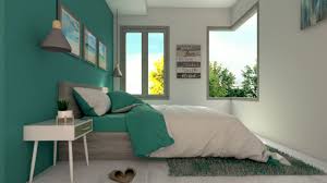 The ella upholstered bed features clean lines and an angled headboard that brings soft sophistication to your bedroom. Teal And Grey Bedroom Decor Idea Roomdsign Com