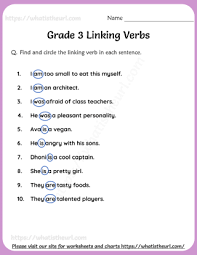 Department of agriculture (usda) has Grade 3 Linking Verbs Worksheets Key Your Home Teacher