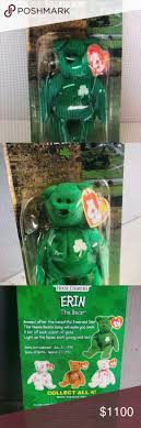 Teenie Beanie Baby Mcdonald S Rare Error Erin Bear Baby Beanie Beanie Babies Value Ronald Mcdonald House Charities
