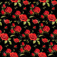 The most common floral pattern rose material is porcelain & ceramic. Seamless Floral Pattern With Red Roses On A Black Background Royalty Free Cliparts Vectors And Stock Illustration Image 81512348