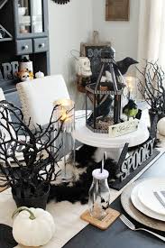 Black And White Halloween Decor 33 Stunning Black And White Halloween Decor Ideas For Your Home Halloween Table Decorations Halloween Dining Room Halloween Table