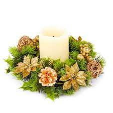 Looking for a good deal on flower candle? Set Of 2 Christmas Artificial Pine Candle Rings With Apples Pine Cones And Holly Berries Home Kitchen Seasonal Decor Femsa Com