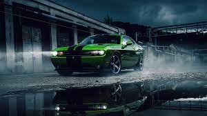 Green Dodge Challenger 4k Green Dodge Challenger 4k Wallpapers In 2021 Dodge Challenger Challenger Dodge