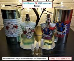 Les notes de fond sont vanille. Jean Paul Gaultier Le Male Popeye Or Superman Eau Fraiche Sample Atomizer Ebay