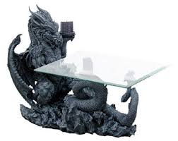 Dragon Beast Glass Coffee Table With Candleholder Dragon Glass Dragon Table Dragon