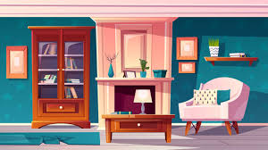 Vector illustration of a cozy cartoon interior of a home room, a living room with a sofa, coffee table, chest of drawers, shelf an. Top 12 Best Selling Home Accessories Popular Stores Of 2018 And Still Running 2019 Cartoon Background Anime Background Living Room Background