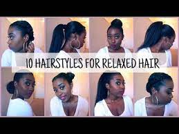 10 Easy And Quick Hairstyles For Relaxed Texlaxed Hair Youtube Relaxed Hair Long Relaxed Hair Quick Hairstyles