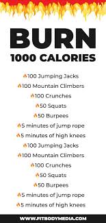 The Burn 1 000 Calories At Home Workout Fit Body Media Live A Better Happier Healthier Life Burn 1000 Calories Calorie Workout 1000 Calories