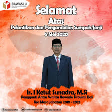 Ini pantun ucapan selamat mutasi kerja kepada teman yang baru dilantik, baik yang di promosi atau rotasi ke jabatan baru, juga yang di demosi. Ucapan Selamat Dari Bawaslu Provinsi Bali Atas Pelantikan Ir I Ketut Sunadra M Si Menjadi Anggota Bawaslu Provinsi Bali Situs Bawaslu Bali