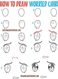 How To Draw Worried Ashamed Embarrassed Chibi Expressions And Emotions Easy Steps Drawing Tutorial For Beginners How To Draw Step By Step Drawing Tutori Drawing Tutorial Drawing