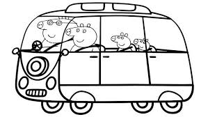 Convertible car on the road. Coloring Page Peppa Pig Hd Peppa Pig Coloring Pages Peppa Pig Colouring Coloring Pages For Kids