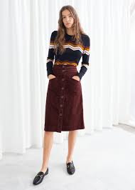 Black A Line Midi Skirt Uk A Line Corduroy Skirt A Line Skirt Outfits Corduroy Skirt Pencil Skirt Outfits Casual
