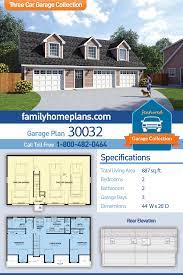 Exterior styles vary with the main each carriage house plan follows a traditional layout for architectural authenticity. Traditional Style 3 Car Garage Apartment Plan Number 30032 With 2 Bed 2 Bath Garage Apartment Plans Carriage House Plans Building A Garage