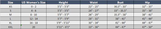 Sizing Chart Soccer Village