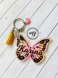 Butterfly Keychain Butterfly Key Ring Butterfly Keyring Etsy Resin Jewelry Keychain Keychain Design
