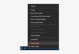 Lock or unlock the taskbar from the taskbar. Unlock Windows Taskbar Taskbar Free Transparent Png Download Pngkey