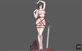 3D file MIKASA ACKERMAN ATTACK ON TITIAN ANIME SEXY NAKED NUDE HENTAI GIRL  CHARACTER・3D printing template to download・Cults