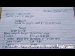 Dengan ini mengajukan surat lamaran pekerjaan kepada bapak / ibu pimpinan pt bumi karsa untuk kemudian diterima menjadi karyawan di perusahaan pt bumi karsa. Contoh Surat Lamaran Kerja Yang Simple Dan Bagus Youtube