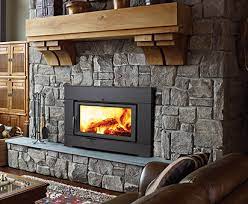 Breckwell wood burning insert this is a wood pellet insert that has a matte black door, black cowl, with a medium black flashing. Benefits Of Installing A Wood Burning Fireplace Insert