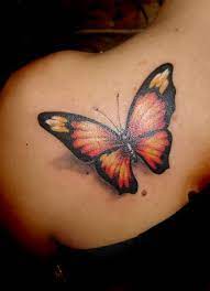 Realistic 3d Flower Tattoo Design Idea For Lower Back Realistic Butterfly Tattoo Butterfly Tattoo Designs Butterfly Tattoos For Women