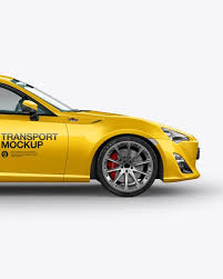 Toyota Gt86 Mockup Side View In Vehicle Mockups On Yellow Images Object Mockups Mockup Free Psd Mockup Psd Free Psd Mockups Templates