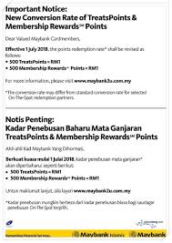 Complete and email treatspoints redemption form to maybankrewards@maybank.com.my, or. New Conversion Rate Of Maybank Treats Points July 2018 I M Saimatkong