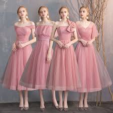 Affordable Candy Pink Bridesmaid Dresses 2019 A Line Princess Spotted Tulle Short Ruffle Backless Wedding Party Dresses Dengan Gambar Pakaian Perkawinan Gaun Gaun Perempuan