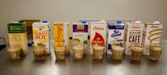 This milk uses golden peas so it isn't the green liquid that you might expect. The Trouble With Soy Five Senses Coffee