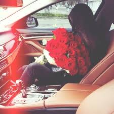 Rose Car And Girl Image Stylish Girls Photos Luxury Flowers Girl Poses