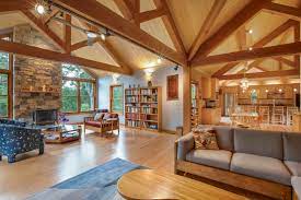 Our post and beam home kits enable large volumes and open floor plans while maintaining a timber aesthetics and scale. Single Story Post And Beam Granite Ridge Yankee Barn Homes Post And Beam Home Barn House Plans