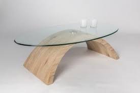 table basse design en verre et bois chene sable victorine couchtische wohnzimmertische couchtisch