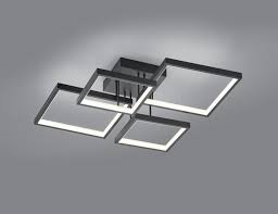 Deckenleuchte wofi action halden led aluminium gebürstet deckenlampe. Trio Led Deckenleuchte Sorrento In Schwarz Matt Kunststoff Weiss