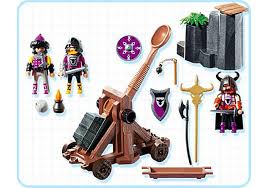 Barbares Catapulte Fonctionelle Et Mobile 4438 A Inclus 3 playmobil chevaliers en complet bataille armure, avec leur armes comes avec un défensive bastion pour cachette derrière pendant ennemi attaque playmobil 6041 loup knight's catapulte. barbares catapulte fonctionelle et