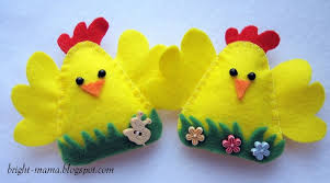 Заметки фетроголика. Изделия из фетра: Пасхальные курочки-магниты из фетра