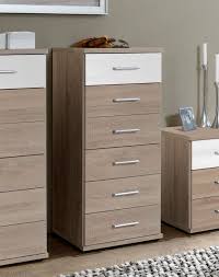 Long narrow chest of drawers. Munich Narrow Chest Of Drawers In Oak And White Gloss 2972