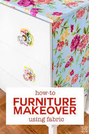 Furniture Makeover Using Fabric Liquid Starch Furniture Makeover Furniture Makeover Diy Decoupage Furniture