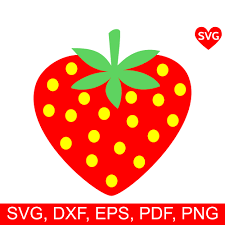 Download A Big Red Sweet And Juicy Heart Shaped Strawberry Svg File For Cricut And Silhouette To Make Shirts And Cards For This Summer