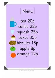 Role Play Cafe Menu For Early Years Eyfs Printable Teaching Resources Print Play Learn Teaching Money Money Math Money Activities