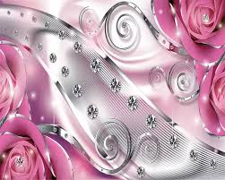10 most popular and newest pink rose background wallpaper for desktop computer with full hd 1080p (1920 × 1080) free download. Beibehang Custom Wallpaper 3d Large Mural Beautiful Metal Line Diamond Rose Background Wallpaper For Living Room Papel De Parede Wallpapers Aliexpress