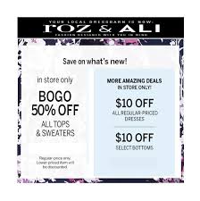 Roz Ali Dressbarn Lakebuenavistafactorystores In Store Only Bogo 50 Off More Amazing Deals In Store Only Take 10 O How To Apply The Selection 10 Off
