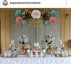 Gender Reveal Party Dessert Table And Decor With Images Gender Reveal Decorations Gender Reveal Party Decorations Gender Reveal Party