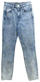 3x1 Blue Acid W High Waist Wash Cotton Blend W Stretch Straight Leg Jeans Size 24 0 Xs